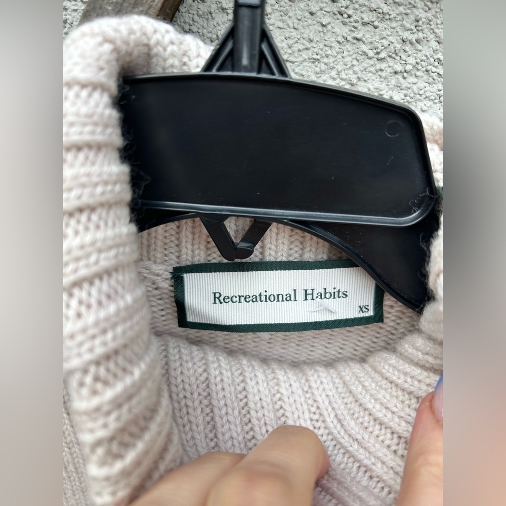 Recreational Habits Athos Cropped Turtleneck Sweater In Oatmeal New With Tags! — image 8 of 8